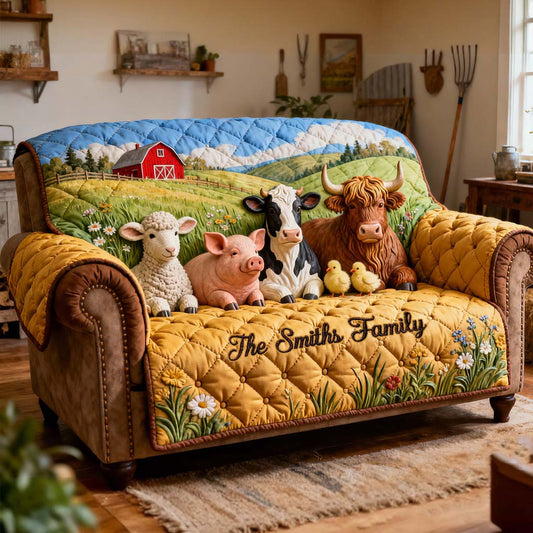 Farming Life - Personalized Farmer Quilted Sofa/Couch Cover