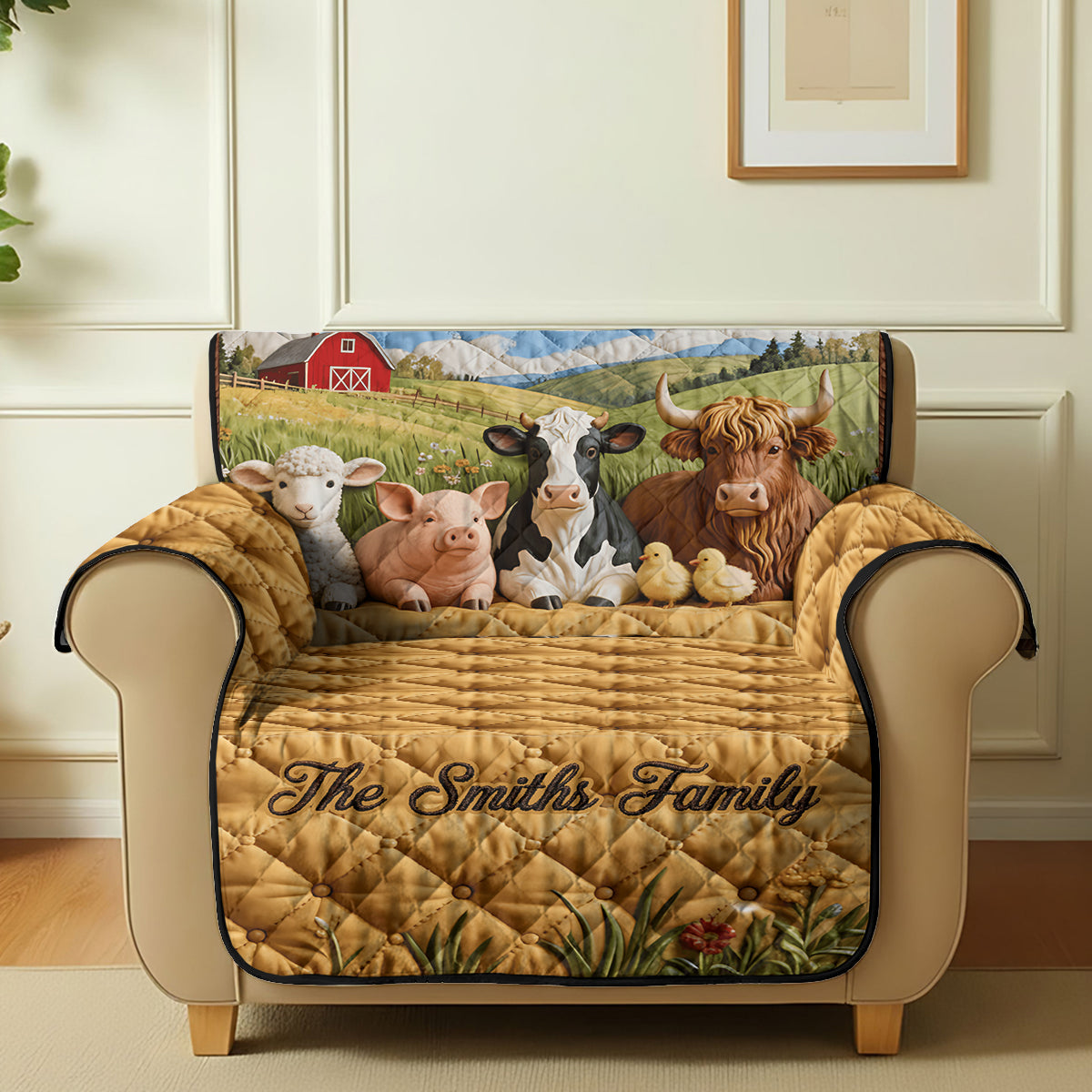Farming Life - Personalized Farmer Quilted Sofa/Couch Cover