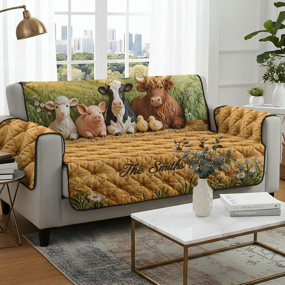 Farming Life - Personalized Farmer Quilted Sofa/Couch Cover