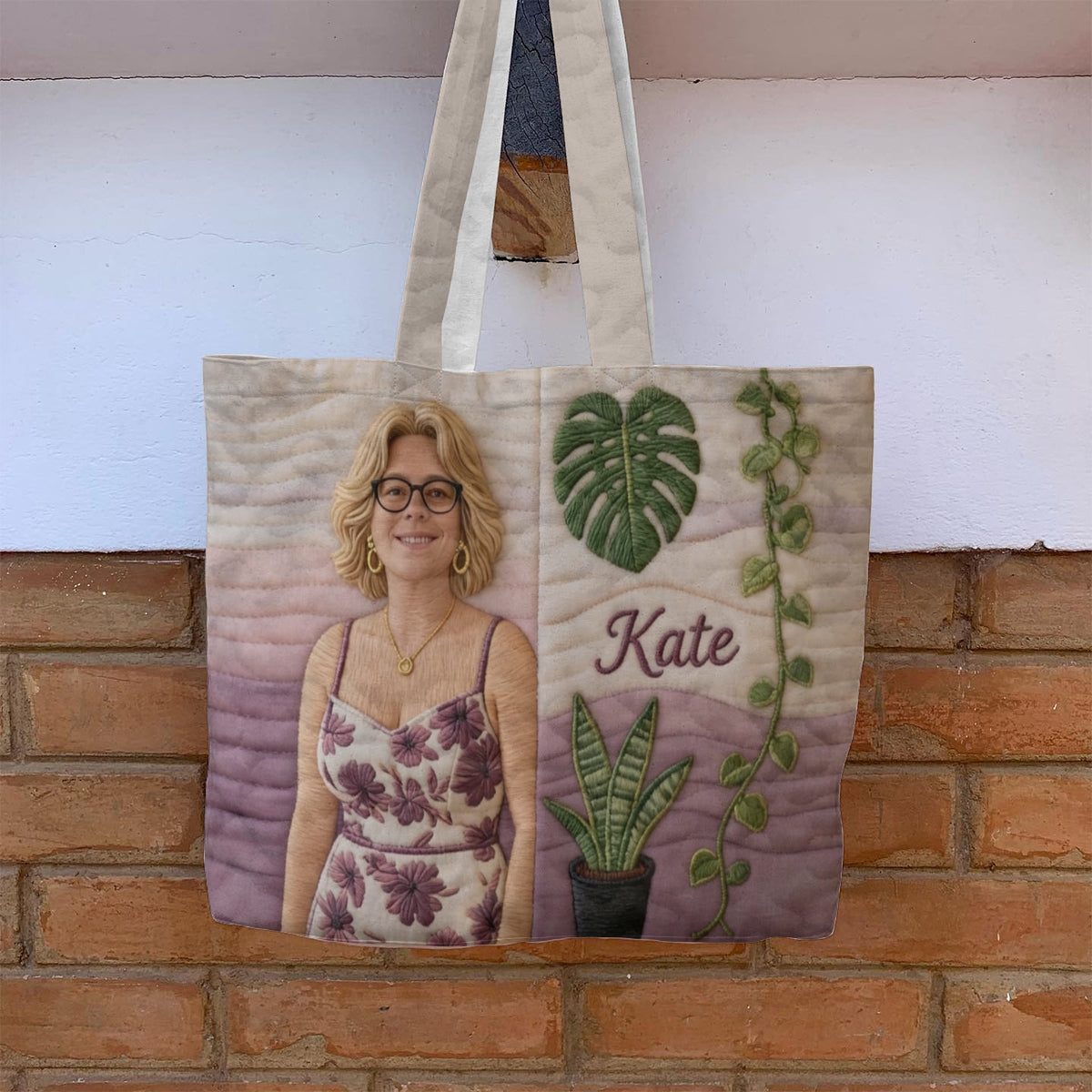 Custom Any Photo Love Plants - Personalized Gardening Quilted Tote Bag