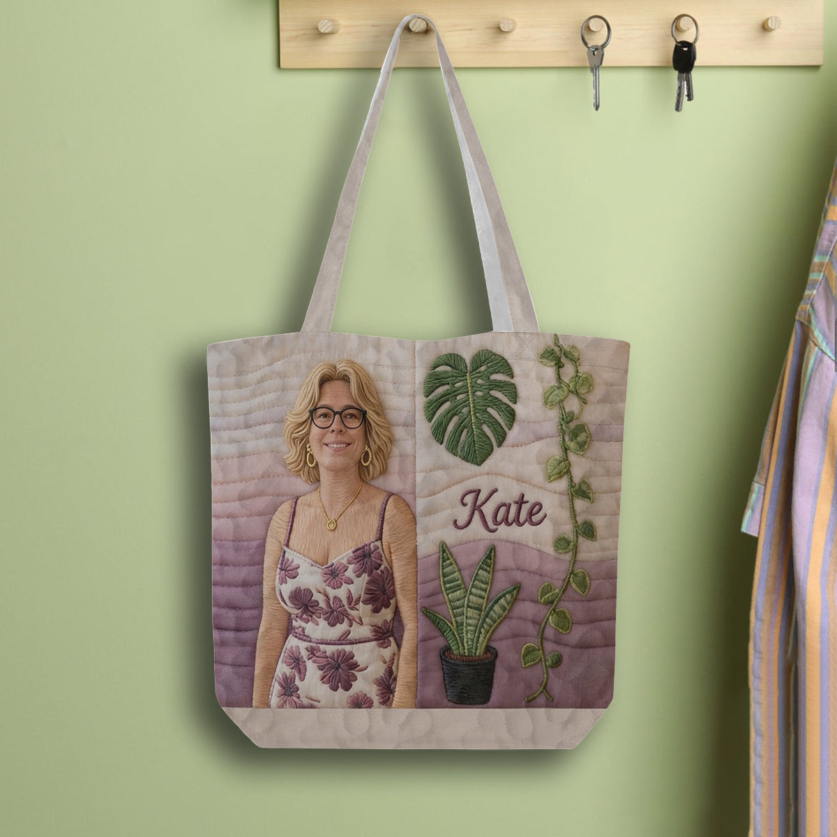 Custom Any Photo Love Plants - Personalized Gardening Quilted Tote Bag