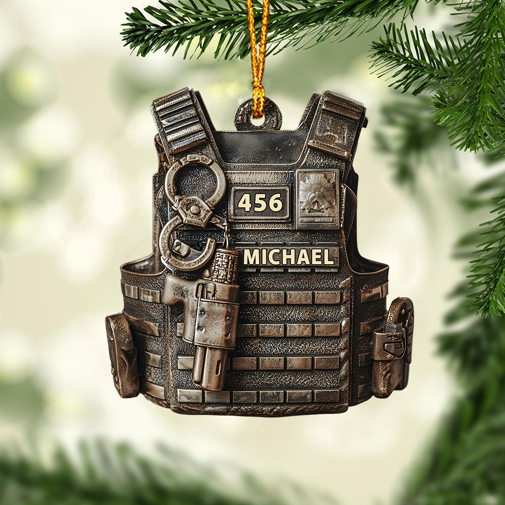 Dienen & Schützen – Personalisierter Polizeibeamter-Anhänger