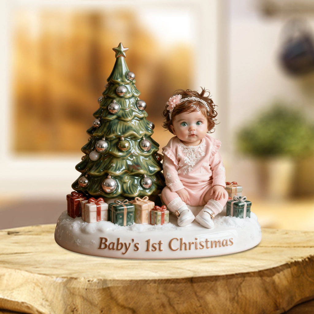 Babys erstes Weihnachtsfest – Personalisierte Acrylplakette in Kinderform