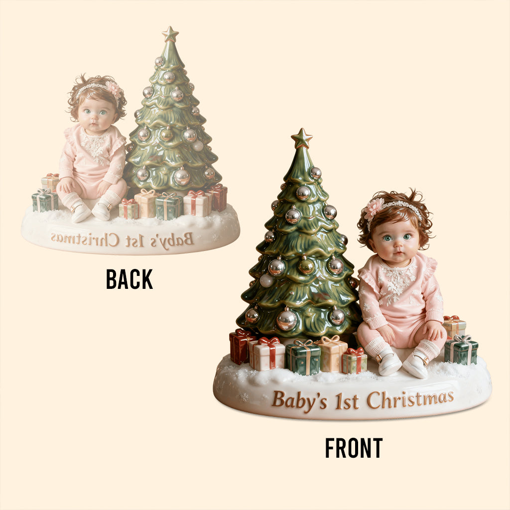 Babys erstes Weihnachtsfest – Personalisierte Acrylplakette in Kinderform