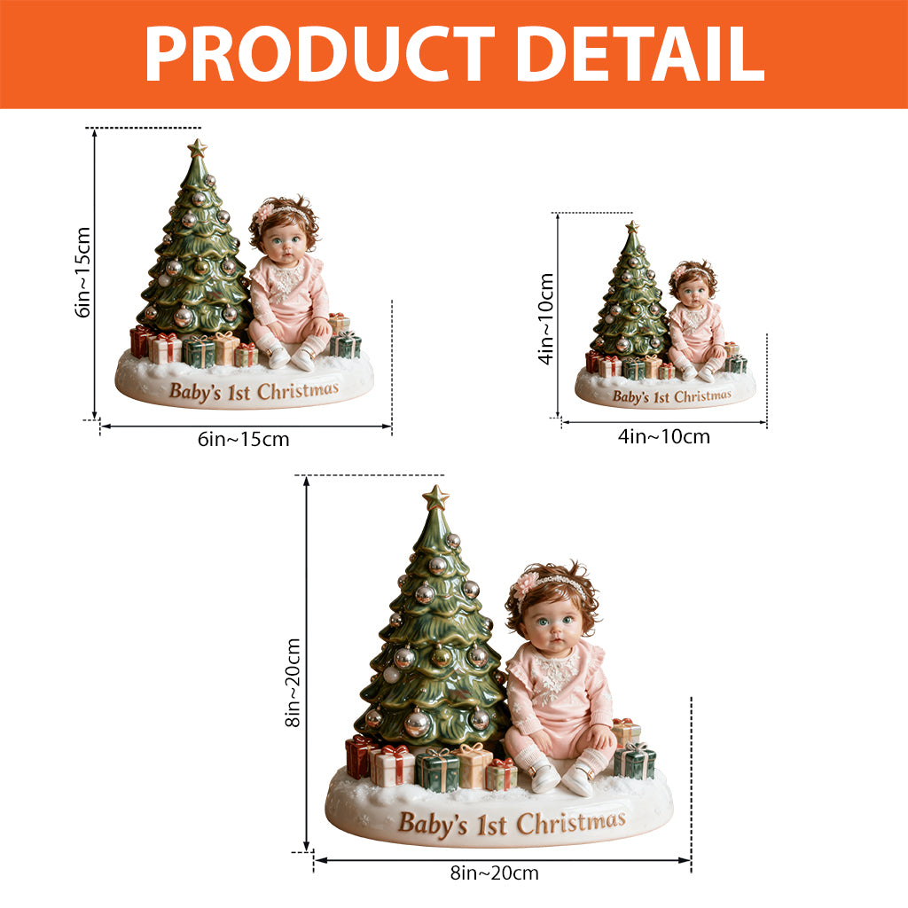 Babys erstes Weihnachtsfest – Personalisierte Acrylplakette in Kinderform