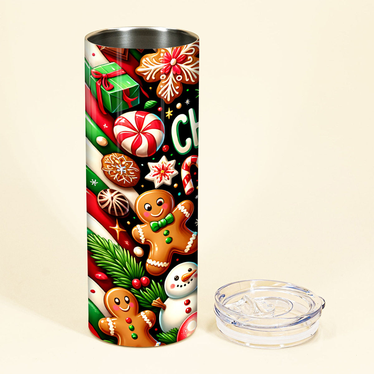 Christmas Movie Watching - Personalized Christmas Skinny Tumbler