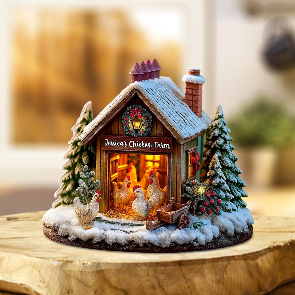 Geschenk für Hühnerliebhaber – Personalisierte Acrylplakette in Hühnerform