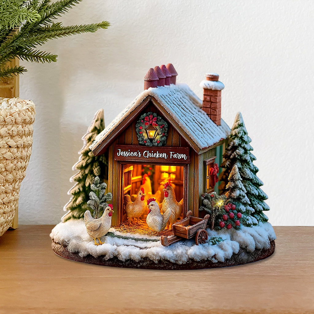 Geschenk für Hühnerliebhaber – Personalisierte Acrylplakette in Hühnerform