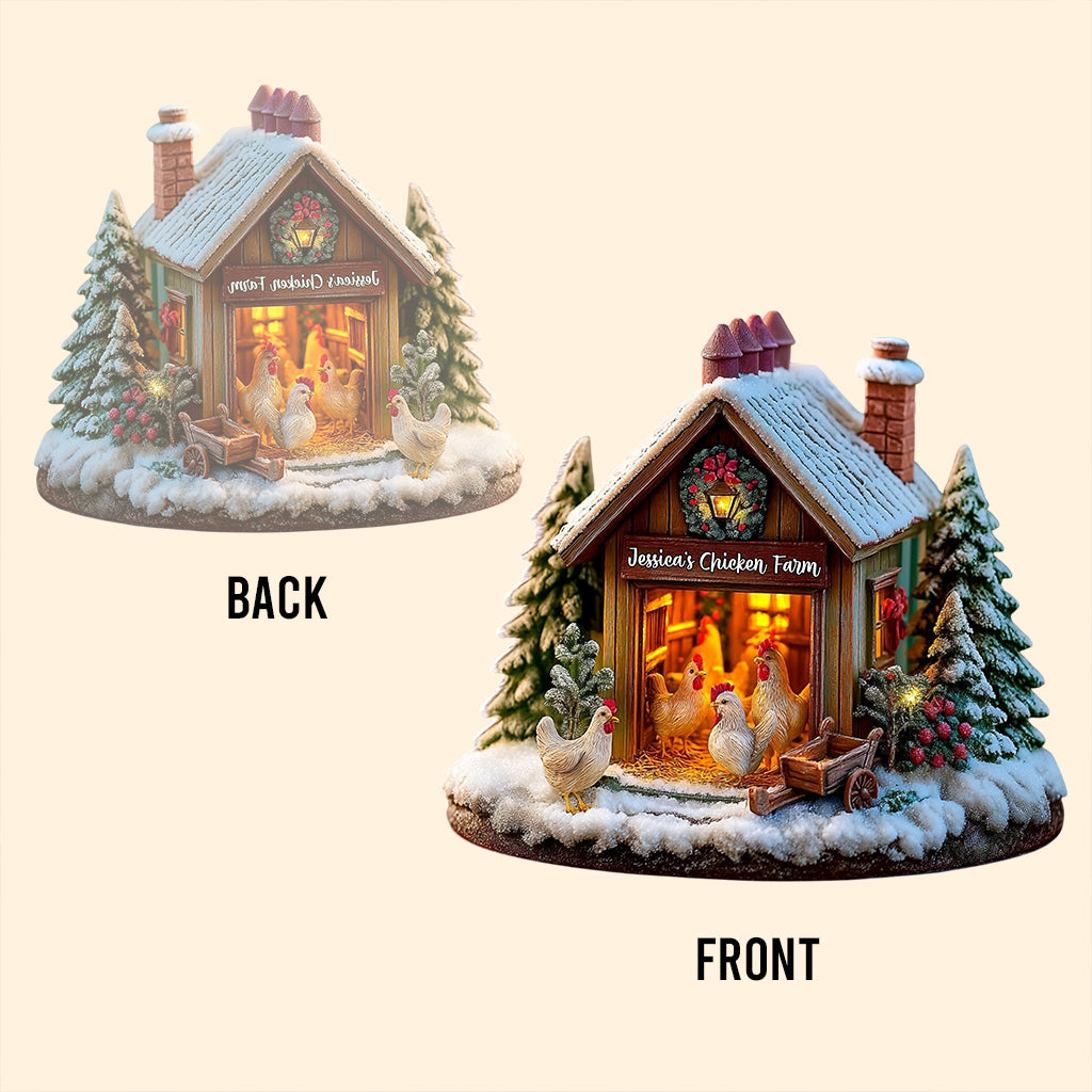 Geschenk für Hühnerliebhaber – Personalisierte Acrylplakette in Hühnerform