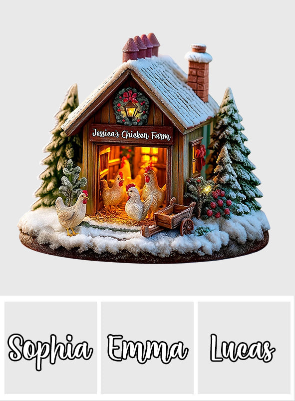 Geschenk für Hühnerliebhaber – Personalisierte Acrylplakette in Hühnerform