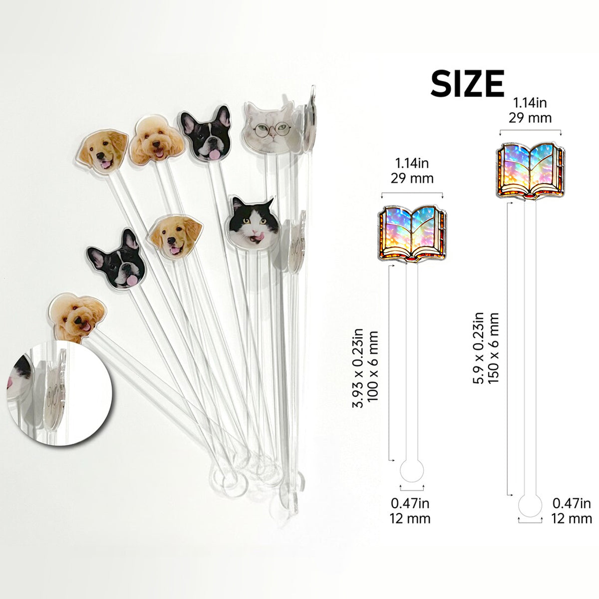 Liebe Bücher – Personalisierte Buch-Set-Tasse mit Acryl-Rührstäbchen