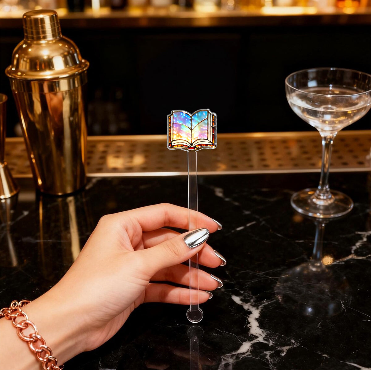 Liebe Bücher – Personalisierte Buch-Set-Tasse mit Acryl-Rührstäbchen