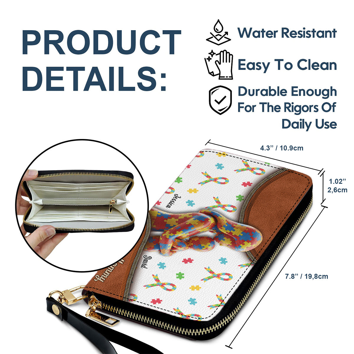 Die Liebe der Mutter – Personalisierte Ledergeldbörse zur Sensibilisierung für Autismus