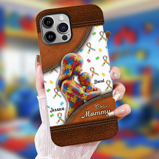 The Love Of A Mother - Personalized Autism Awareness Full Print Phone Case
