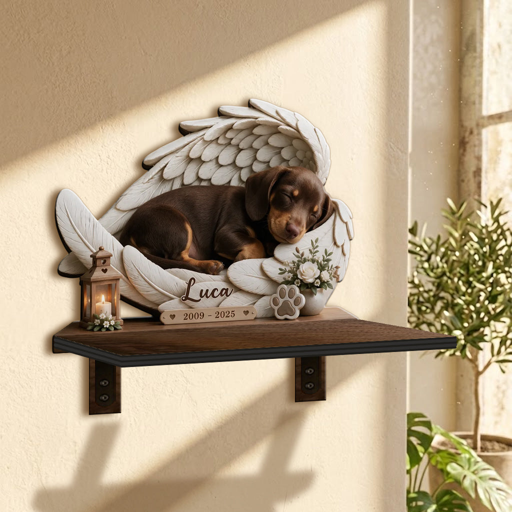 Forever In Our Hearts - Personalized Dog Wooden Floating Shelf