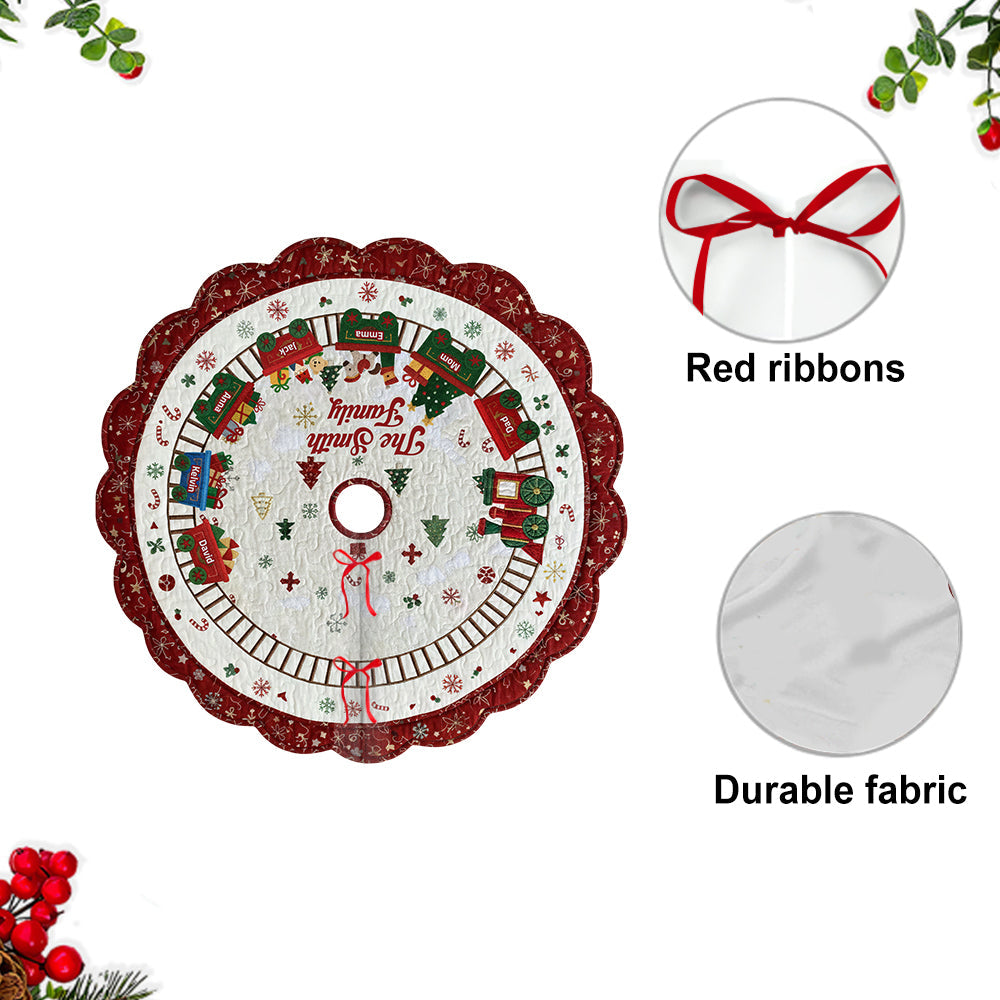 Weihnachtszug für die Familie – Personalisierter Baumrock in Familienform