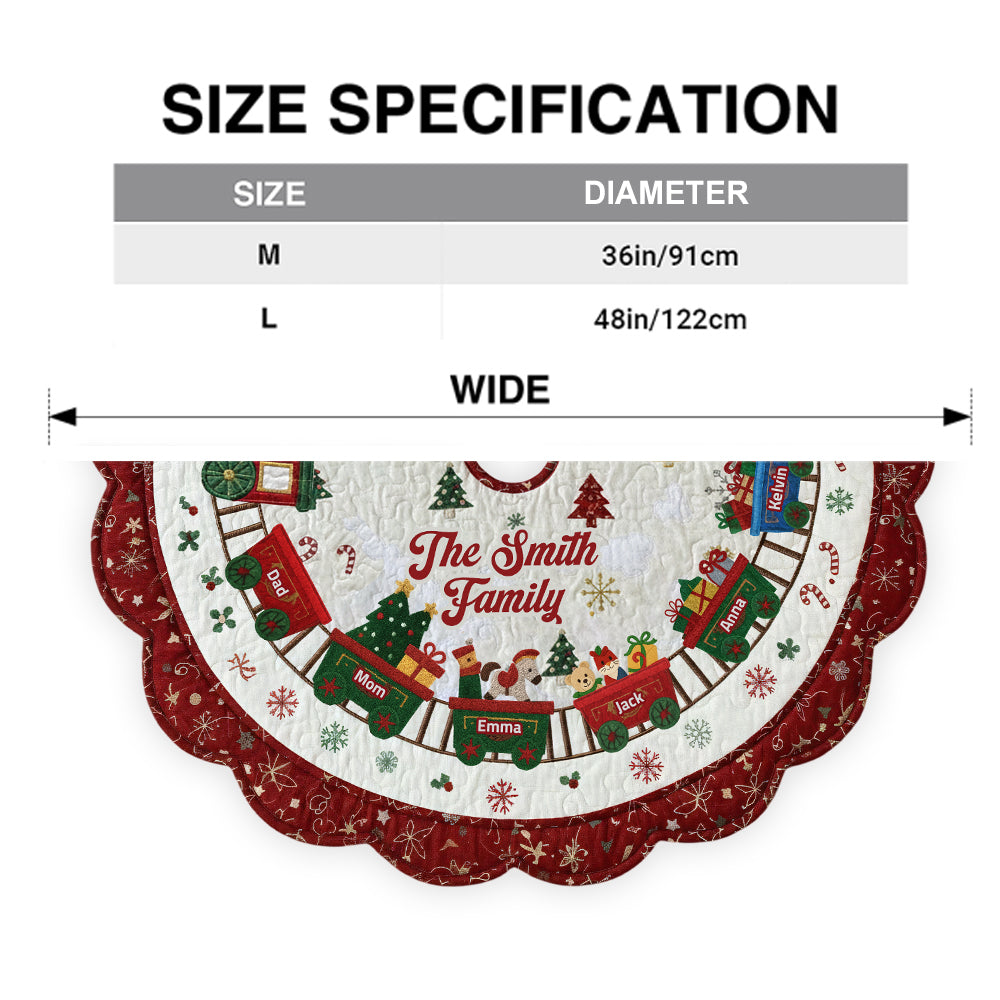 Weihnachtszug für die Familie – Personalisierter Baumrock in Familienform