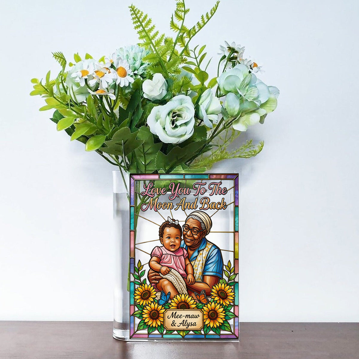 Unique Gift For Mother's Day, Gift For Her - Personalized Grandma Book Vase