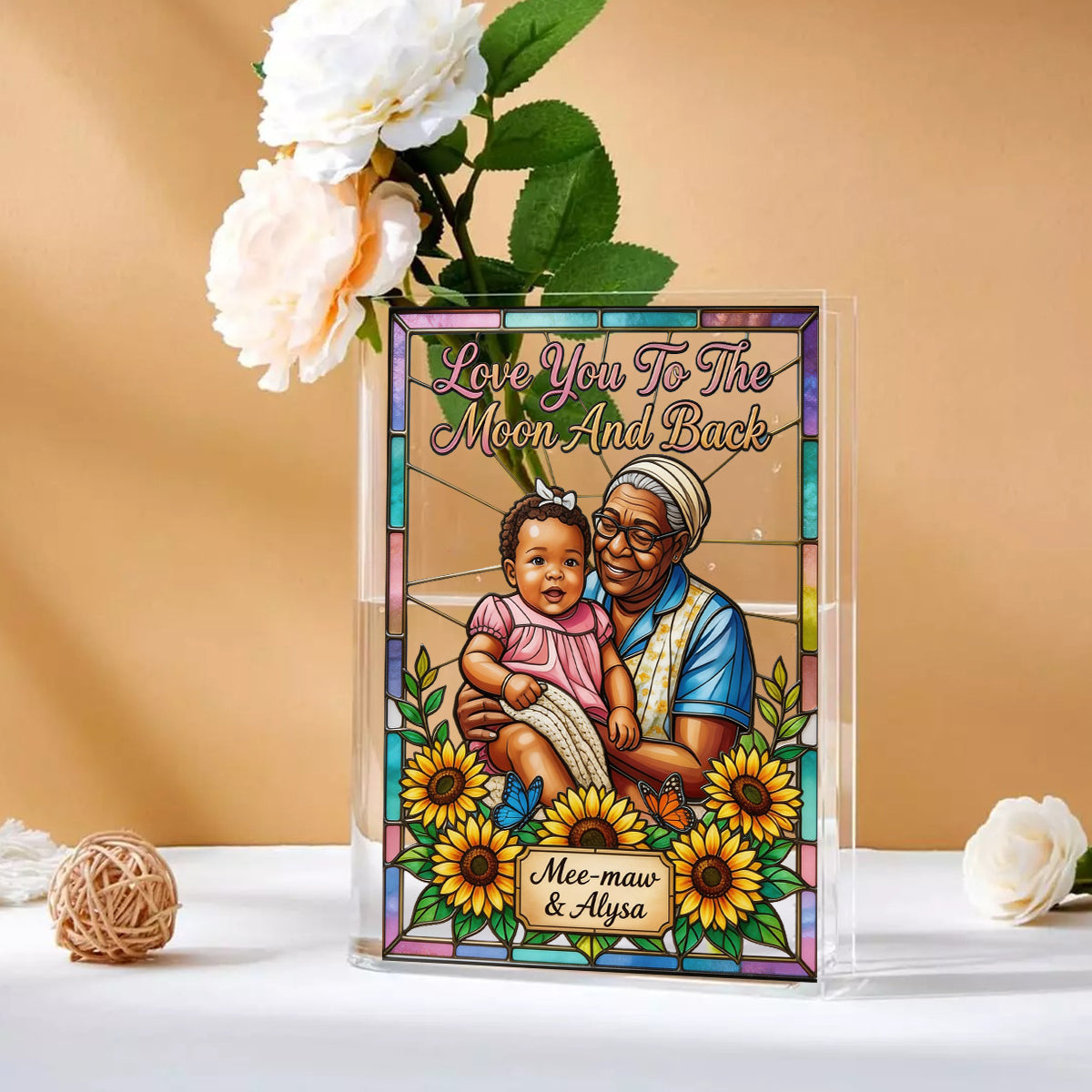 Unique Gift For Mother's Day, Gift For Her - Personalized Grandma Book Vase