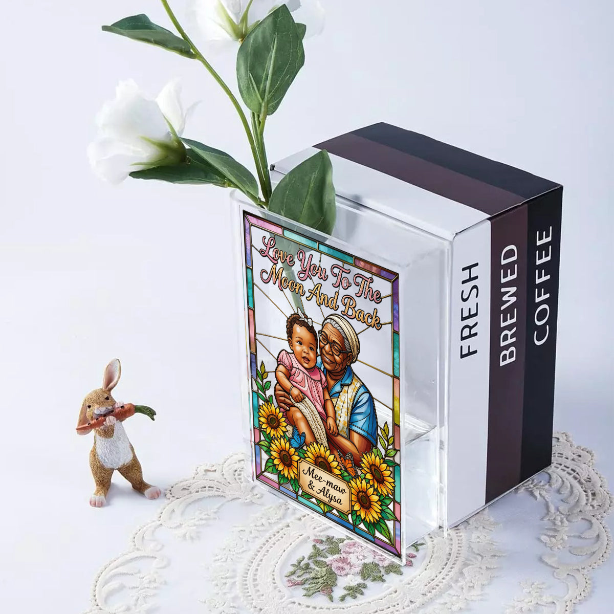 Unique Gift For Mother's Day, Gift For Her - Personalized Grandma Book Vase