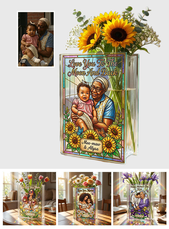 Unique Gift For Mother's Day, Gift For Her - Personalized Grandma Book Vase