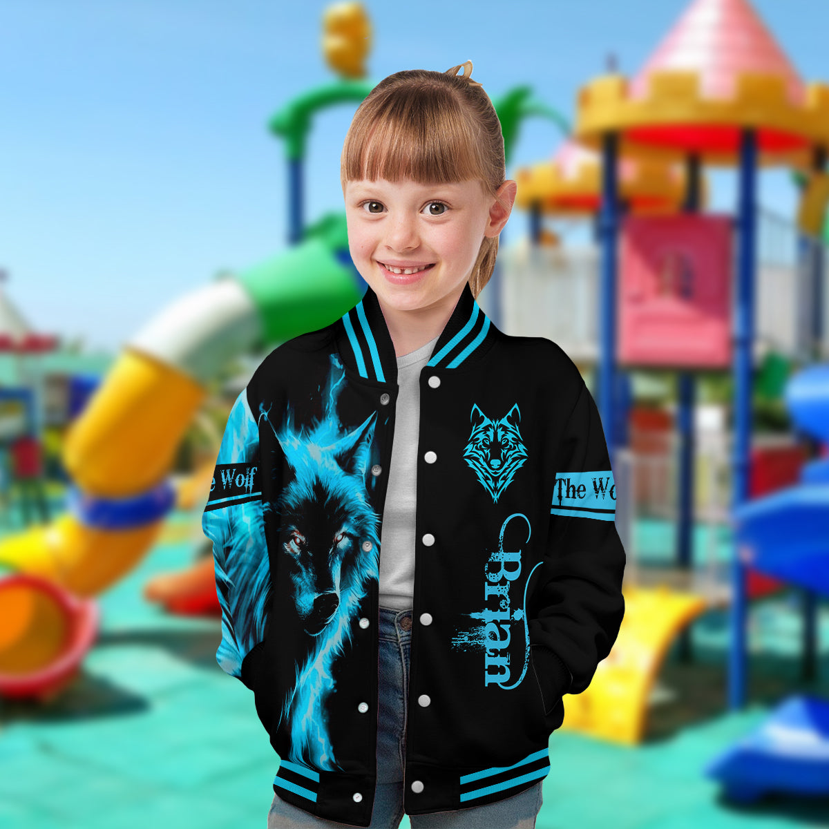 Der Wolf – Personalisierte Wolf-Collegejacke