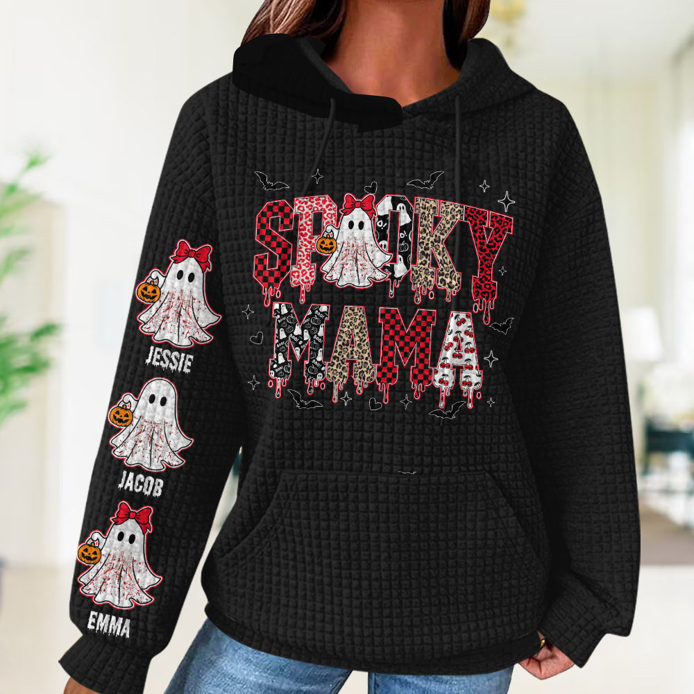 Spooky Mama - Personalized Mother Waffle Hoodie