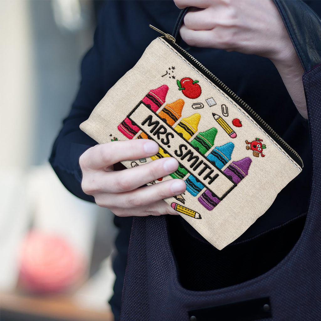 Bleistiftfarb-Lehrertasche - Personalisierte Lehrertasche