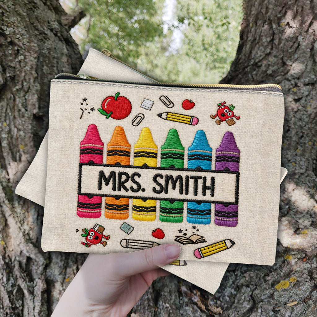 Bleistiftfarb-Lehrertasche - Personalisierte Lehrertasche