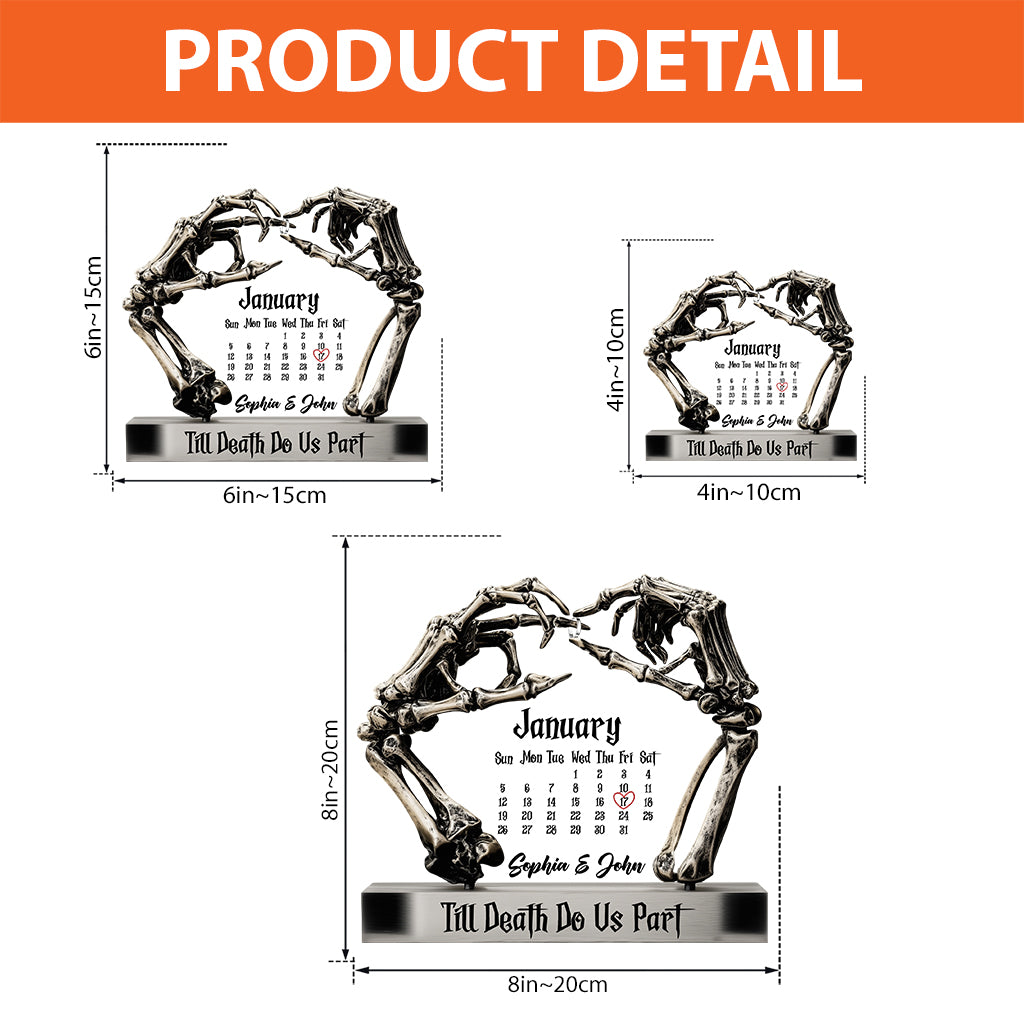 Bis dass der Tod uns scheidet – Personalisierte Acrylplakette in individueller Form für Paare