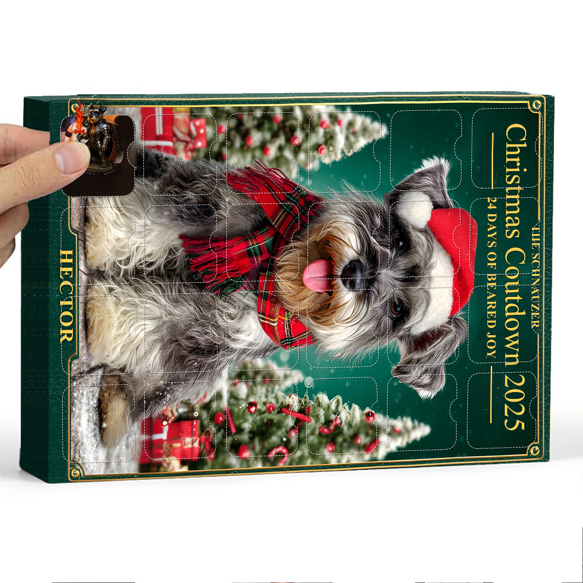 Ich liebe meinen Schnauzer – Personalisierter Schnauzer-Adventskalender mit Ornamenten