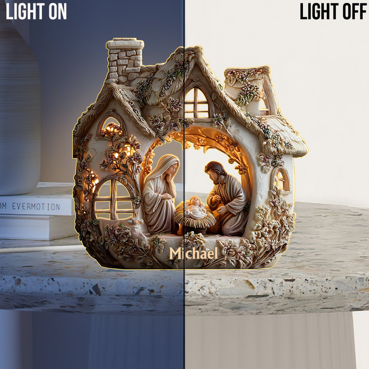 Nativity Scene - Personalized Christian Acrylic LED Night Light