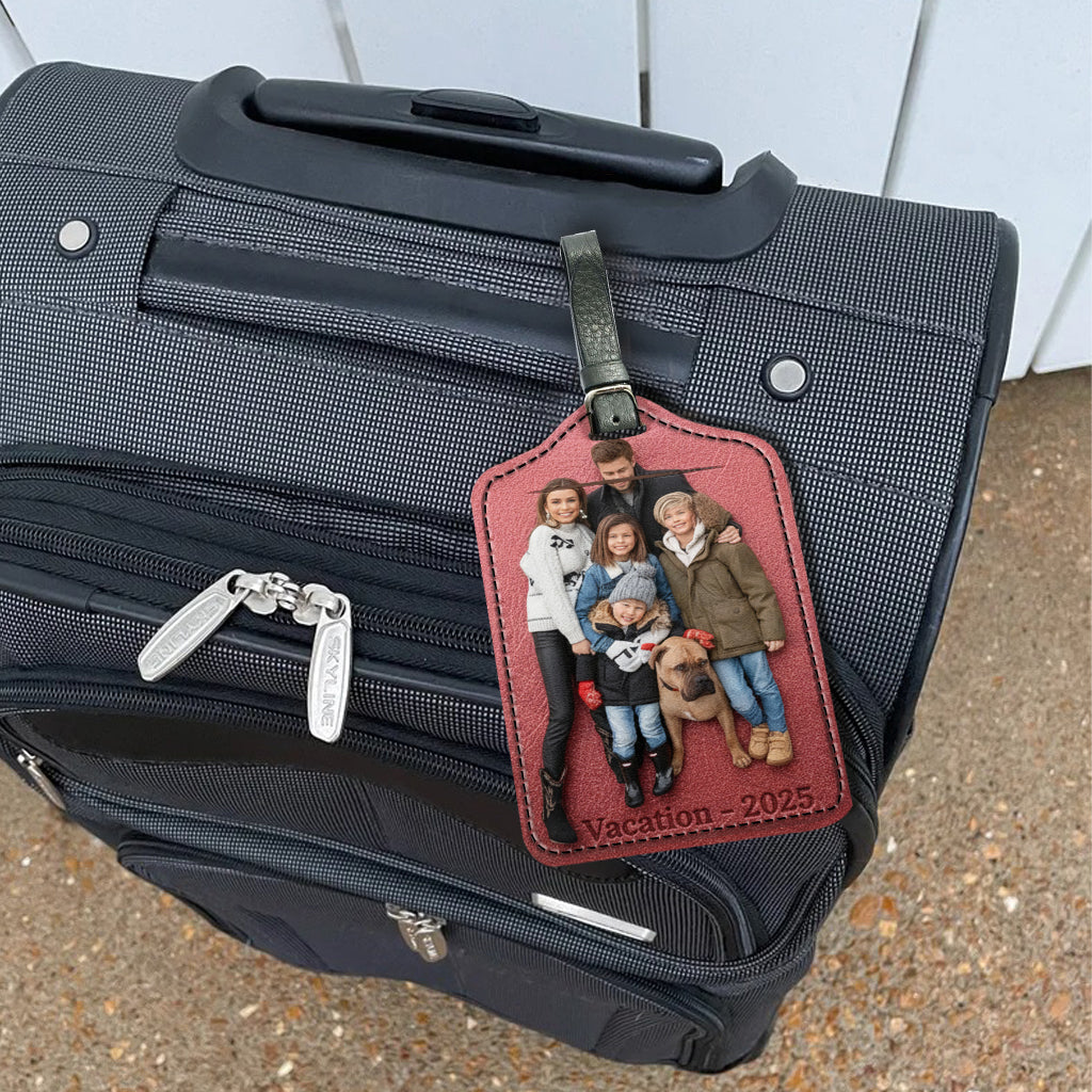 Custom Photo - Personalized Family Leather Luggage Tag