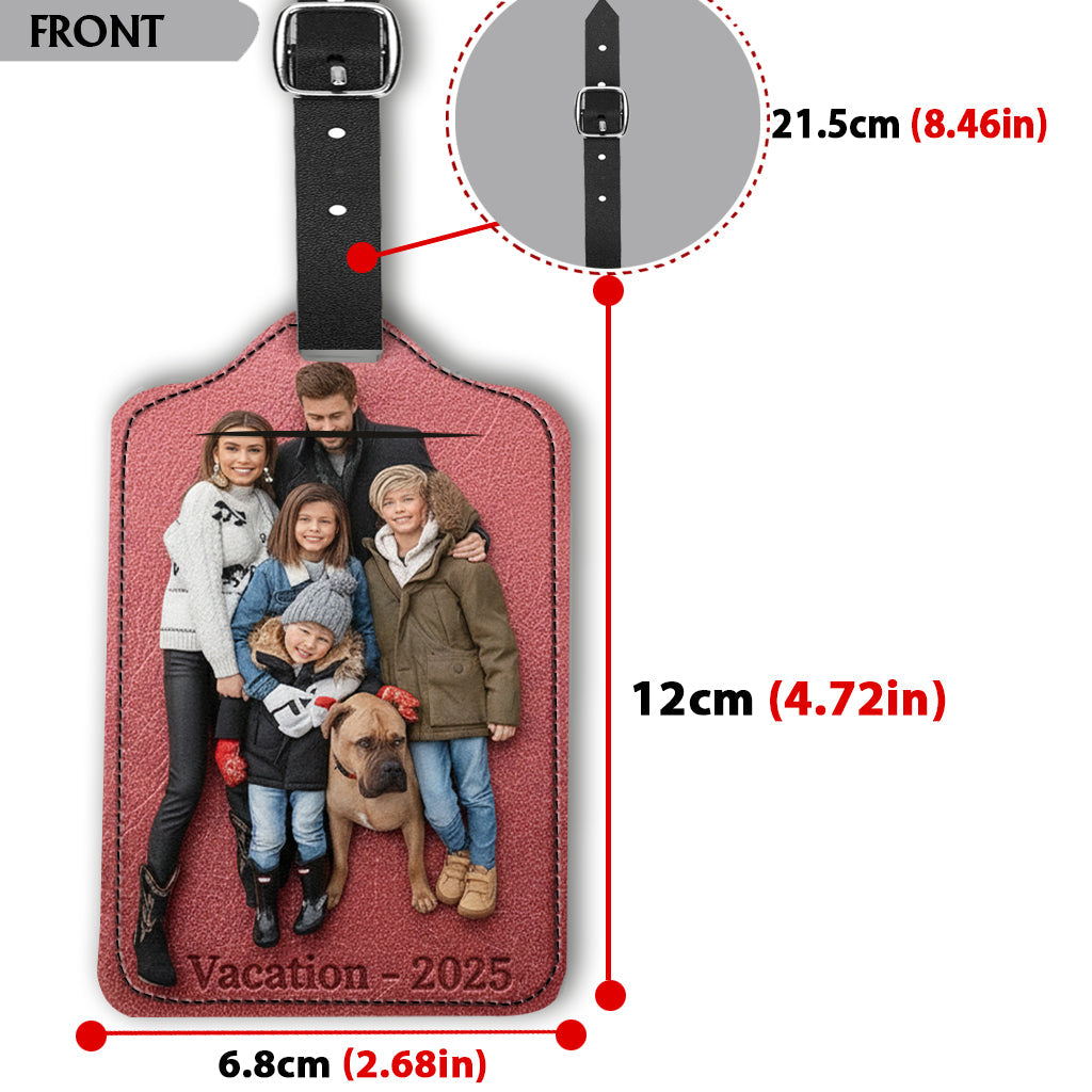 Custom Photo - Personalized Family Leather Luggage Tag