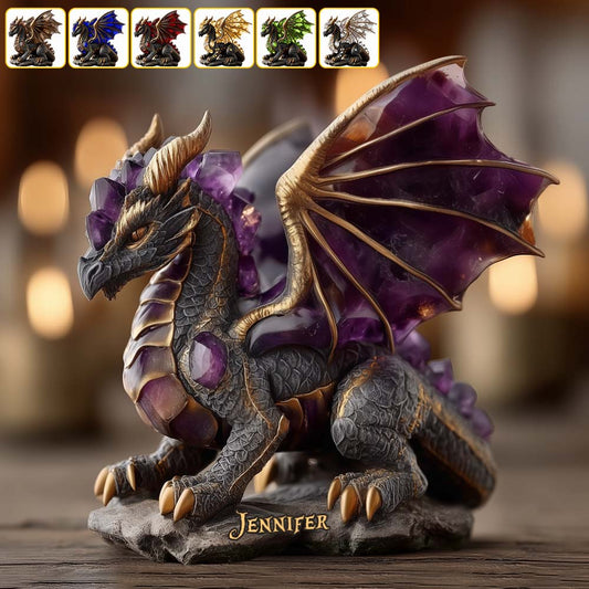 Amethyst/Rosenquarz/Rubin/... Drache - Personalisierte Drachenplakette aus Acryl in individueller Form