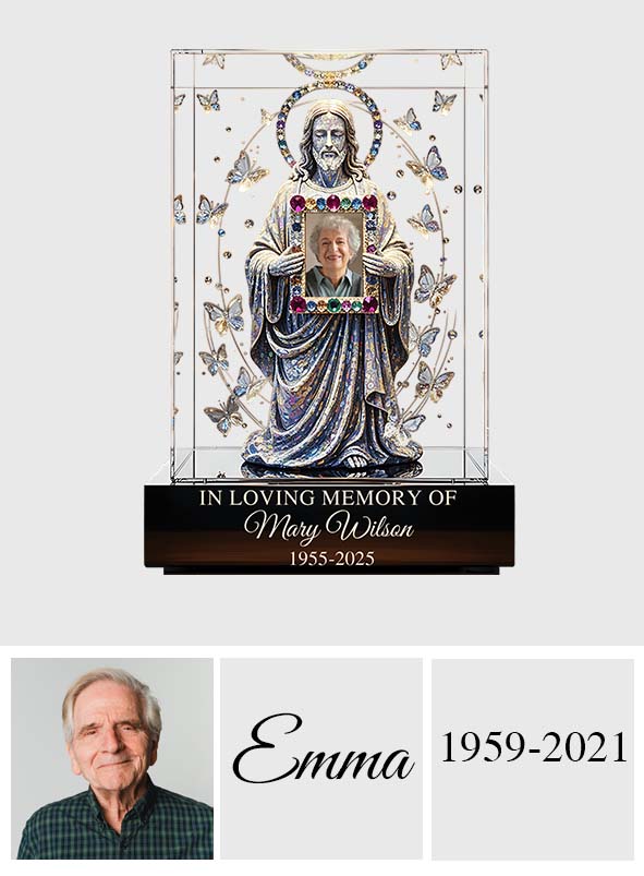 Für immer in unseren Herzen – Personalisierte Gedenktafel aus Acryl in individueller Form