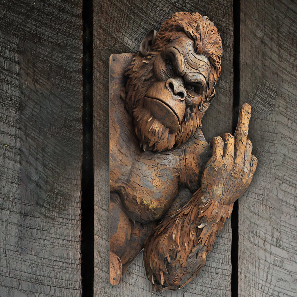 Lustiges Sasquatch-Schild aus personalisiertem Metall für Wanderungen