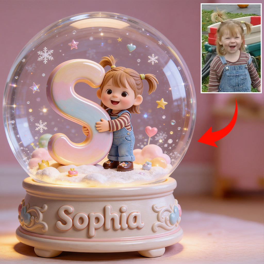 Custom Kid With Initial - Personalized Kid Custom Shaped Acrylic Plaque