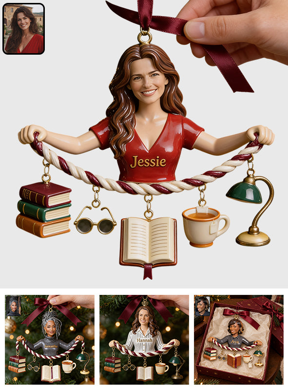 Love Reading - Personalized Book Ornament With Charm