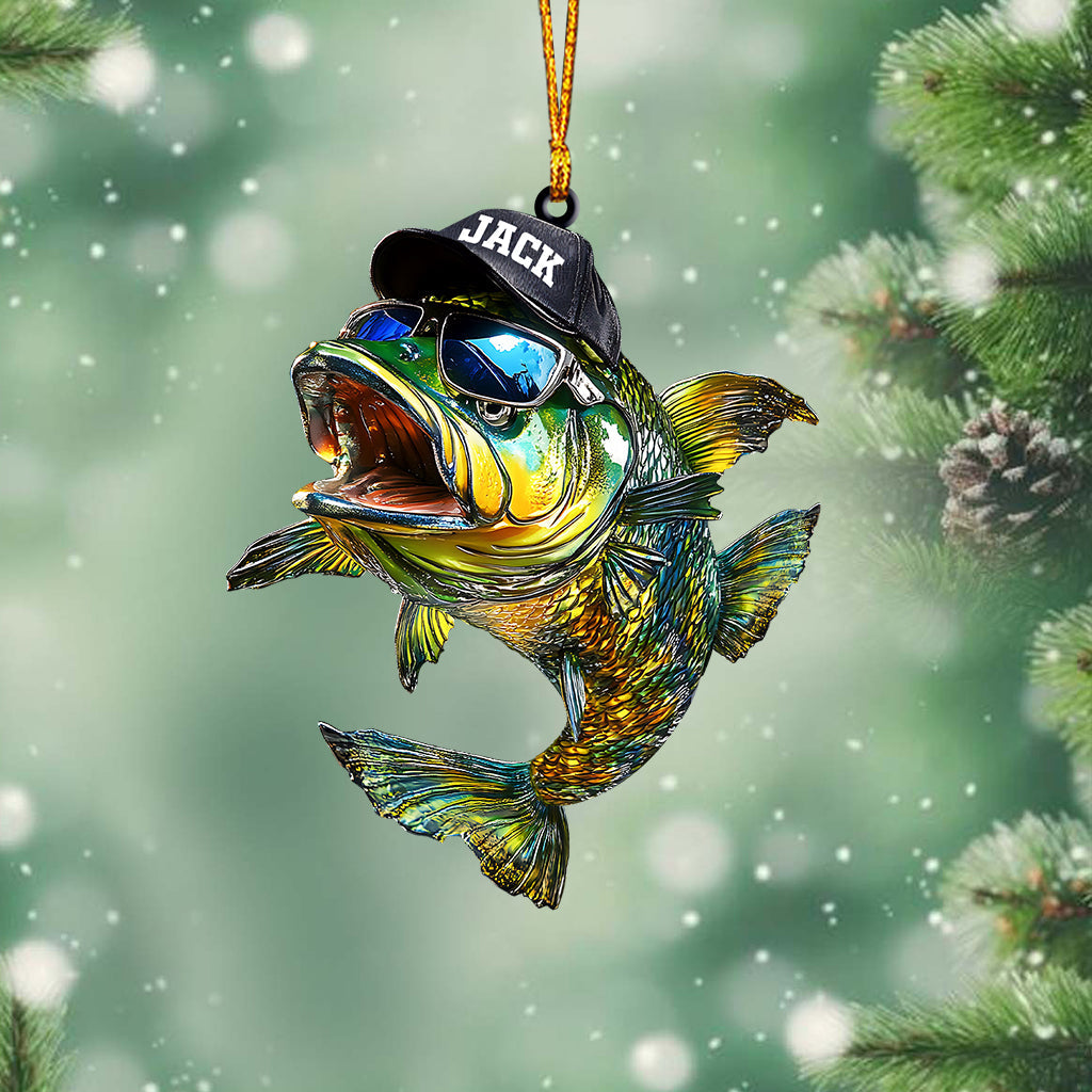 Bass Fishing - Personalized Fishing Ornament