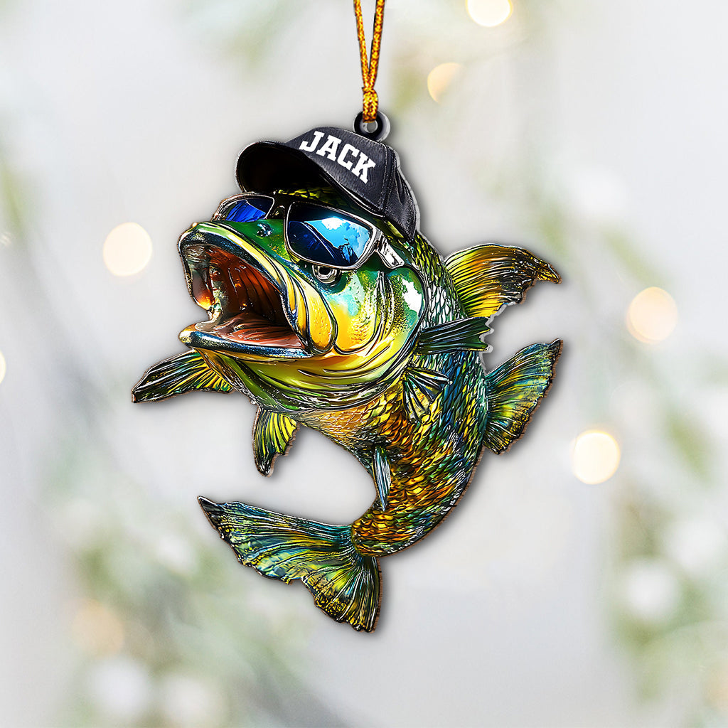 Bass Fishing - Personalized Fishing Ornament