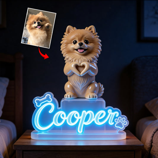 Personalisierte Tierfoto - Individuelle Hund Acryl LED Nachtlicht