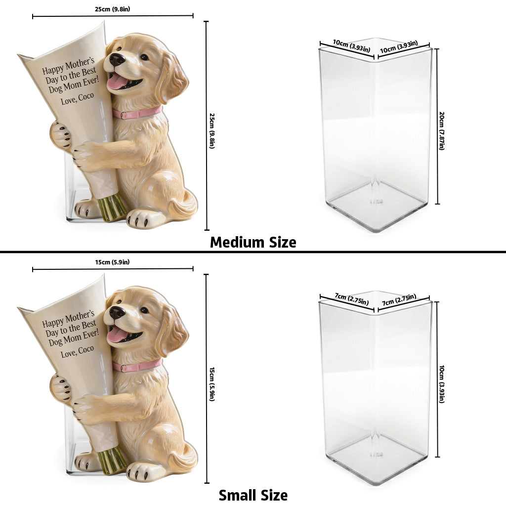 Blumenstrauß Vase - Perfektes Geschenk für Hundemama - Personalisierte Hund Acryl Blumen Vase
