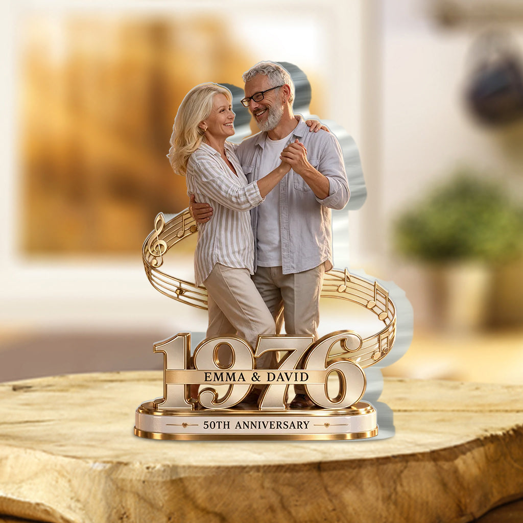 Personalisierte Geschenkidee für Paare, Romantische Jubiläumsfigur für Ehemann und Ehefrau mit Namen und Datum, Freund Freundinnen Geschenk - Personalisierte Paar Acrylplakette