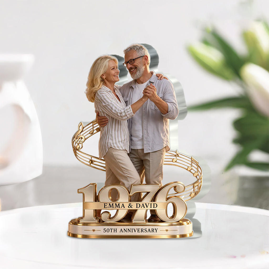 Personalisierte Geschenkidee für Paare, Romantische Jubiläumsfigur für Ehemann und Ehefrau mit Namen und Datum, Freund Freundinnen Geschenk - Personalisierte Paar Acrylplakette