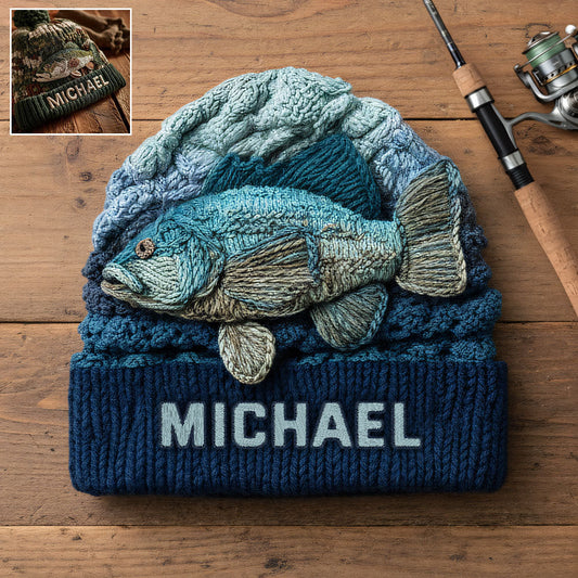 Love Fishing - Personalized Fishing Beanie Hat