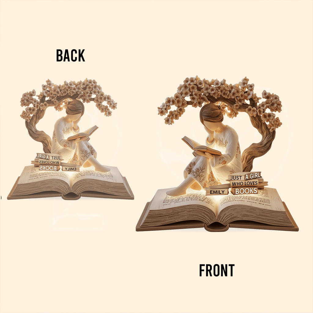 Just A Girl Who Loves Books - Personalized Book Custom Shaped Acrylic Plaque