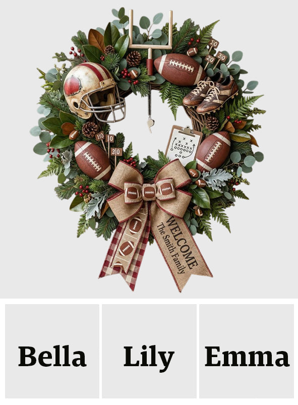 Touch Down, Welcome To Our Home - Personalized Football Custom Shaped Wood Sign