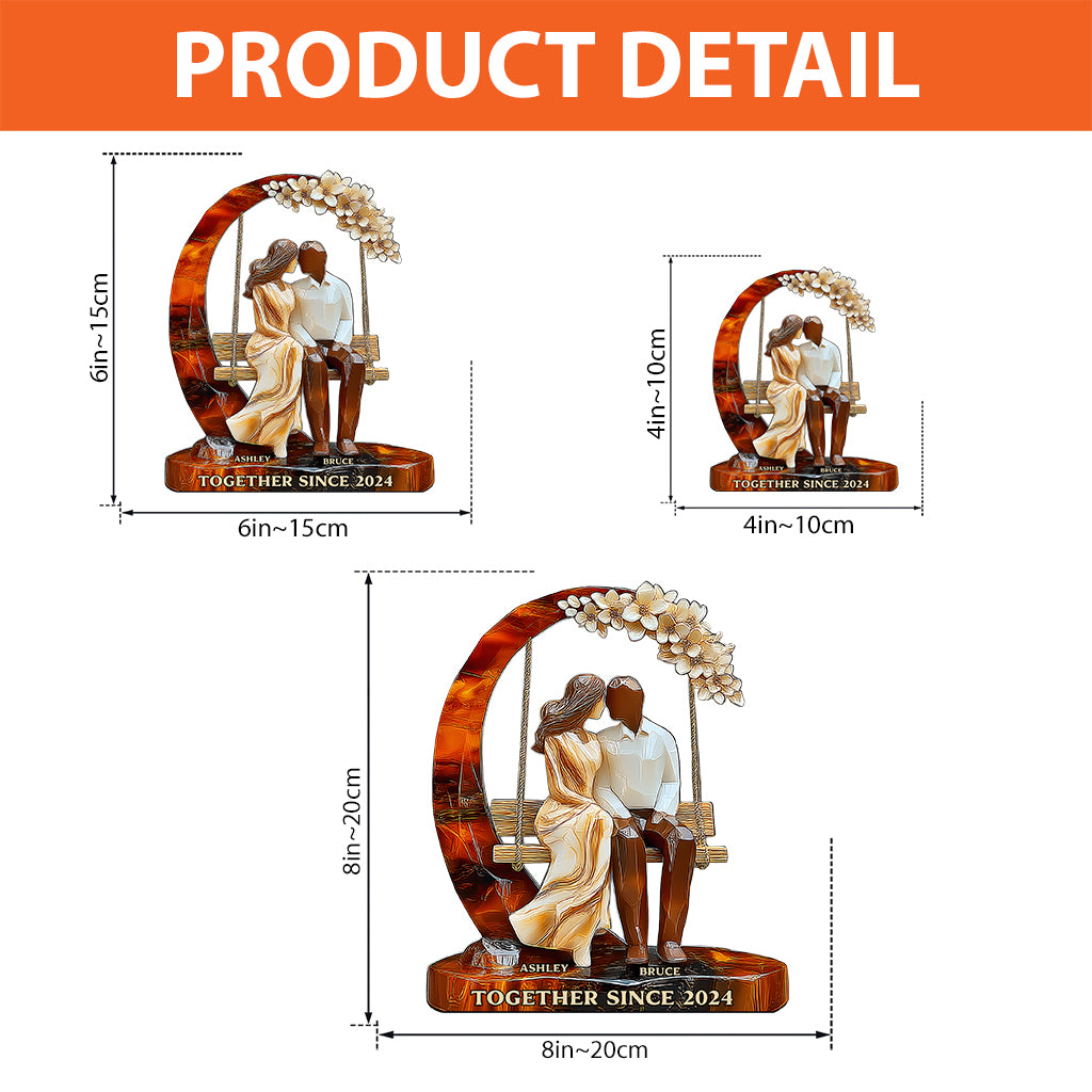 Zusammen seit – Personalisierte Acrylplakette in individueller Form für Paare