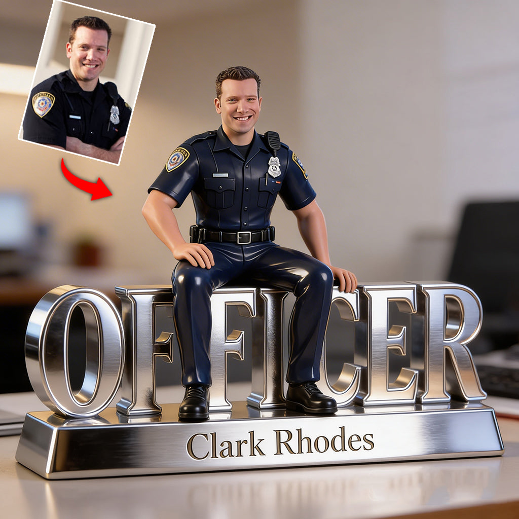 Custom Any Photo - Personalized Police Officer Custom Shaped Acrylic Plaque